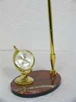 Письменный прибор Часы-глобус с ручкой
